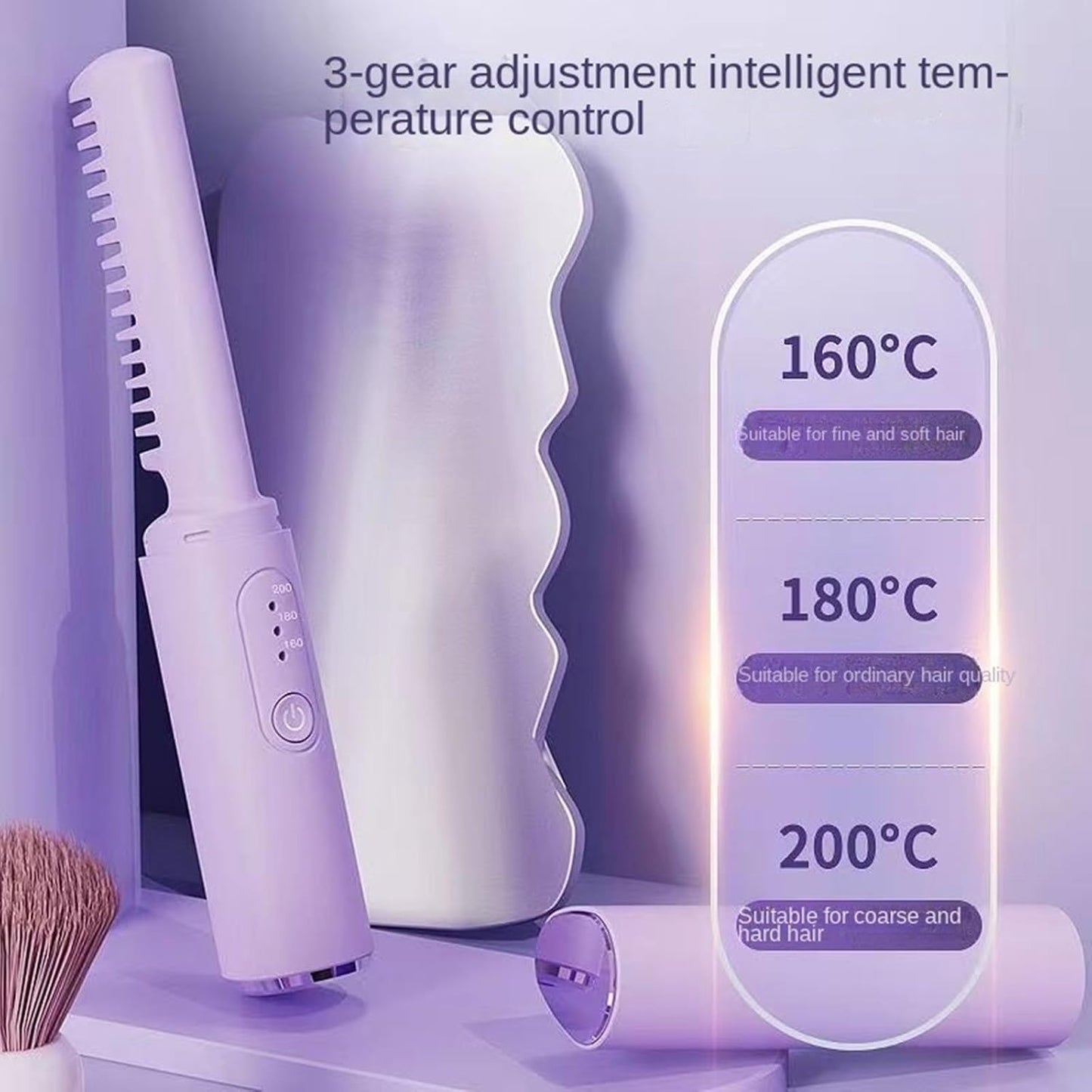 💇♀️ MINI CEPILLO ALISADOR INALÁMBRICO 2 EN 1 💇♀️ ¡Alisa y ondula tu cabello donde quieras! ✨💕